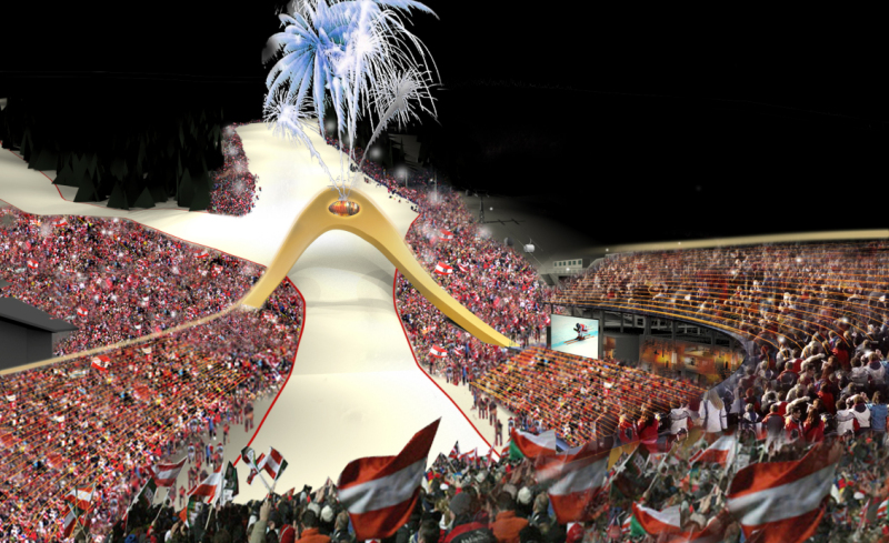 A Győztesek kapuja a célegyenes felett A Győztesek kapuja a célegyenes felett