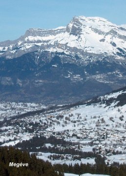 Alpette gerinc panorámája St.Gervais irányába, Megeve felett