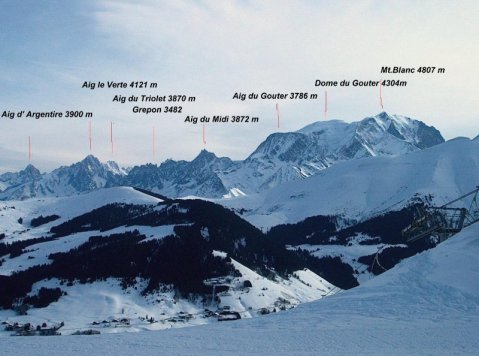 Alpette-ről a Mt.Blanc csoport csúcsai