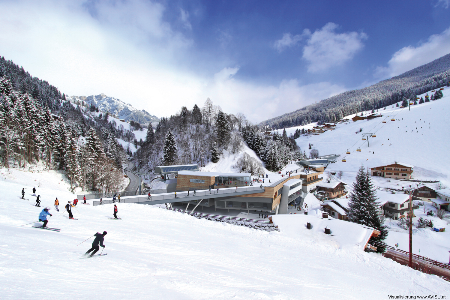 Az �j B�rglalmlift �s az �tk�t� h�d. - Copyright Region Hochk�nig