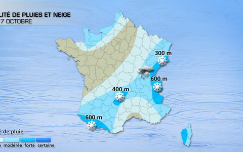 A szombati havas menü a francia hegyekben, havazás már 300 méter felett A szombati havas menü a francia hegyekben, havazás már 300 méter felett