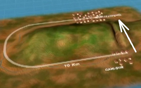 Egy videóból kikockázott illusztráció a 70 kilométeres kerülőről Egy videóból kikockázott illusztráció a 70 kilométeres kerülőről