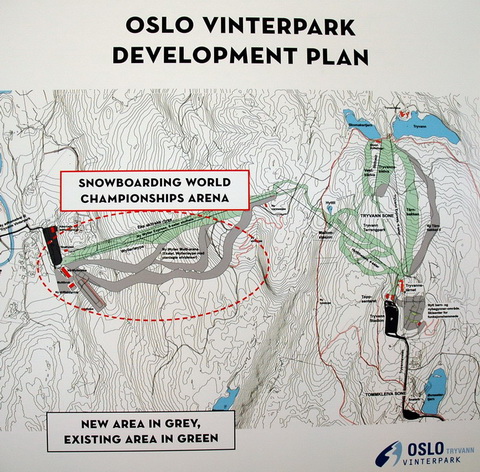 Az oslói Tryvann Vinterpark bővítésének terve Az oslói Tryvann Vinterpark bővítésének terve
